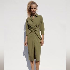 Zara Ruched Shirt Dress